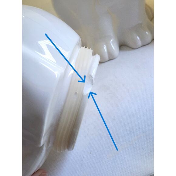 COOKIE/TREAT JAR/Basset Hound-White-Red Collar (Not Pioneer Woman)-10" Tall - Picture 15 of 16